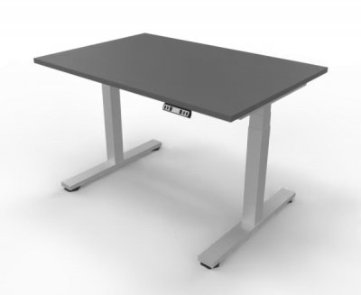 Höhenverstellbarer Schreibtisch DSM 160 cm Grafit-Silber